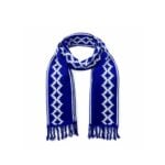 Bufanda De Hilo - Guarda Pampa Reversible, Color Azul Francia MODELO 2(aprox 1.5mts)