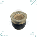 Mate Roma Cincelado Alpaca Cuero Tallado Calabaza (Color NEGRO) - Imagen 2