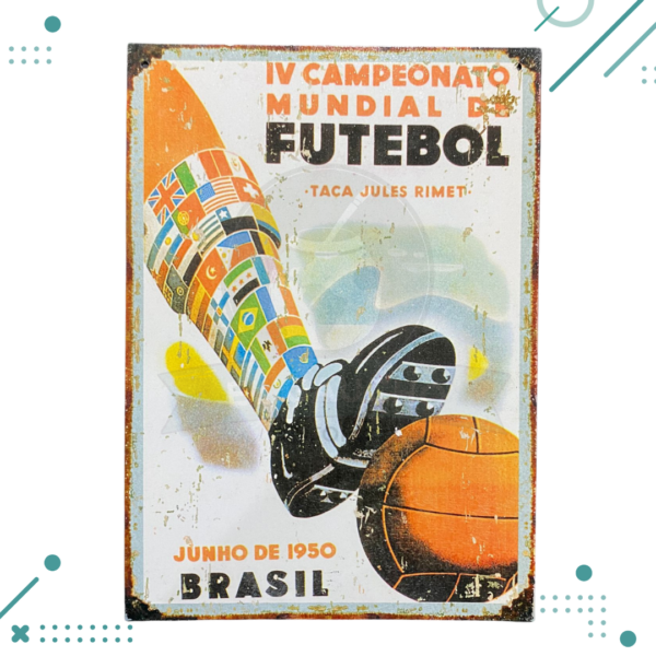Cartel De Chapa Brasil 1950 20X28CM