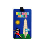 Identificador Tag Silicona (Valija, Equipajes, Mochilas, Bolso)(6x10cm Aprox.) "BUENOS AIRES, OBELISCO"