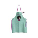 Delantal Mafalda Gabardina, Color Turquesa (85x58cm)