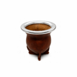 Mate Camionero de Vidrio, Forrado con Cuero MARRON