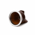 Mate Camionero de Vidrio, Forrado con Cuero MARRON - Imagen 3