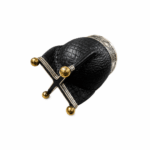 Mate Imperial CINCELADO Alpaca Cuero Croco Calabaza Premium Base Bolitas (Color NEGRO) - Imagen 2
