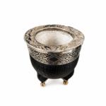 Mate Imperial CINCELADO Alpaca Cuero Croco Calabaza Premium Base Bolitas (Color NEGRO) - Imagen 4