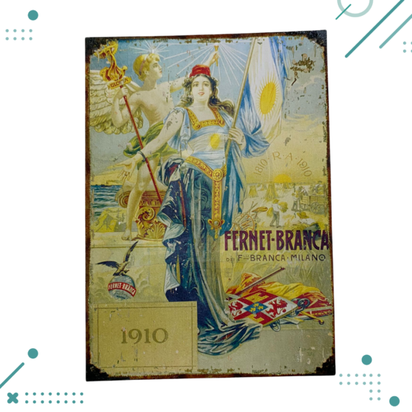 Cartel De Chapa Fernet Branca (1910) 20X28CM