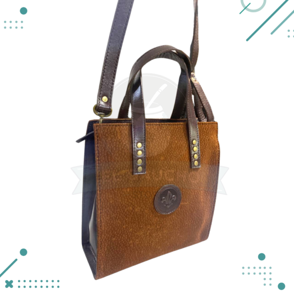 Cartera cuero carpincho color marron