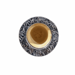 Mate Roma Tallado Calabaza, Cuero y Alpaca, Cincelado Color Negro(10x10cm aprox.) - Imagen 6