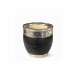 Mate Roma Tallado Calabaza, Cuero y Alpaca, Cincelado Color Negro(10x10cm aprox.) - Imagen 5