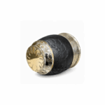 Mate Roma Tallado Calabaza, Cuero y Alpaca, Cincelado Color Negro(10x10cm aprox.) - Imagen 2