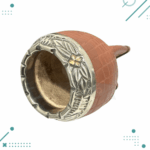 Mate Torpedo Calabaza Cincelado, Cuero Croco (Color Marrón) - Imagen 4