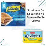 Tapas Empanadas HOJALDRADAS, 3 Paquetes(36 tapas) + Queso CREMON DOBLE CREMA 3 Unidades, 1.5kg (3Kg TOTAL)