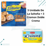 Tapas Empanadas CRIOLLAS, 3 Paquetes(36 tapas) + Queso CREMON DOBLE CREMA 3 Unidades, 1.5kg (3Kg TOTAL)
