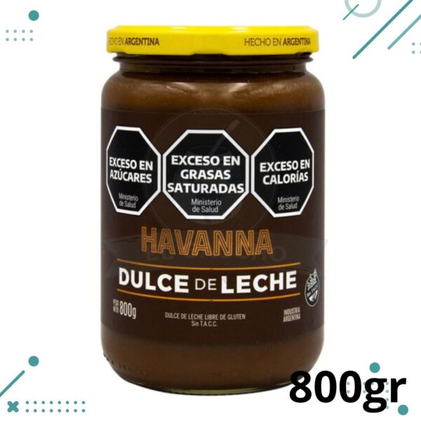Dulce de Leche Havanna, Envase vidrio tamaño GRANDE (800Gr)