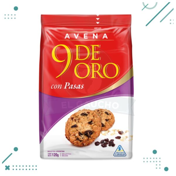 Galletitas 9 De Oro Avena con Pasas 120gr