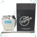 Mate Pampa Copa/bocón + bombilla AFA color blanco - Imagen 2
