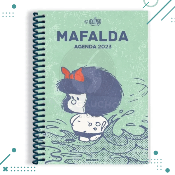 Agenda Mafalda 2023 Espiral Semanal Módulos 13x19 Cm (VERDE)