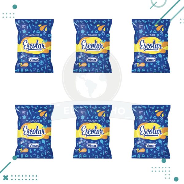 Alfajor ESCOLAR azucarado blanco 28gr (pack x6un.) 168gr