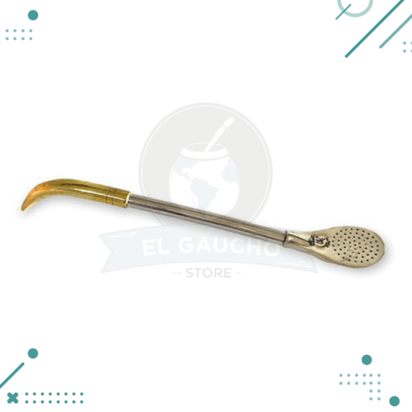 Bombilla Pico de Loro GOLD , Alpaca y Bronce. 16cm Aprox.