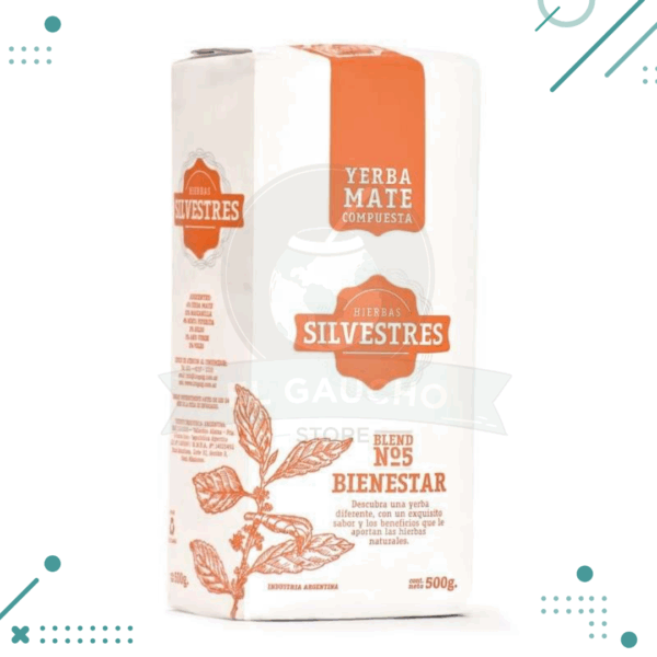 Yerba mate compuesta HIERBAS SILVESTRES (blend N5 BIENESTAR) x500gr. SILVESTRE