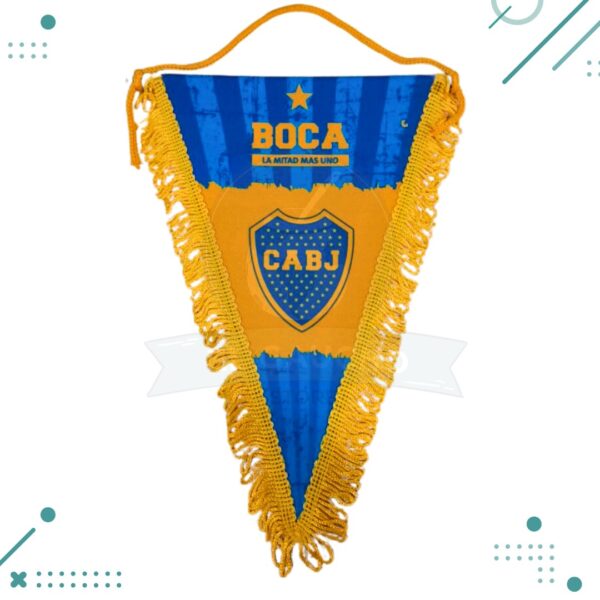 Banderin triangular BOCA JUNIORS (27cm x 24 cm aprox)