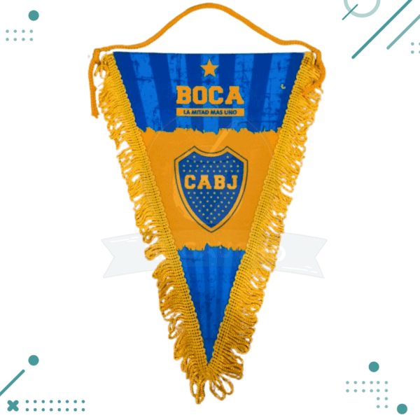 Banderin triangular BOCA JUNIORS (27cm x 24 cm aprox)