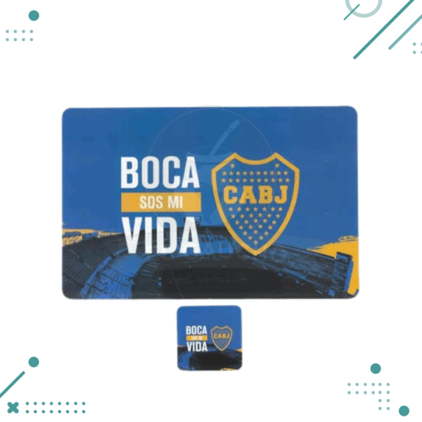 Individuales (6un) + Posa Vasos (6un) Boca Juniors (MODELO 2)