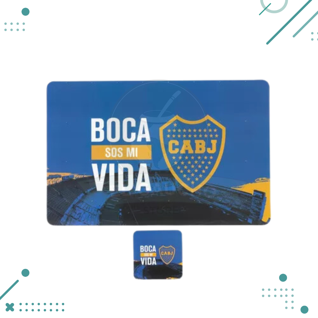 BOCA-SOS-MI-VIDA-.png Individuales (6un) + Posa Vasos (6un) Boca Juniors (MODELO 2) - Imagen 1