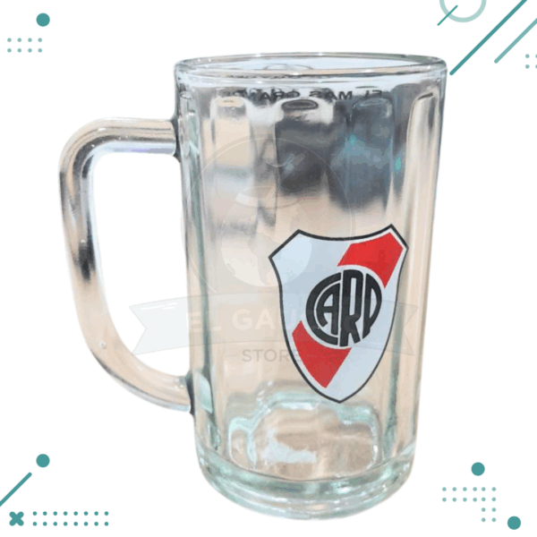 Vaso chopp vidrio River escudo EL MAS GRANDE