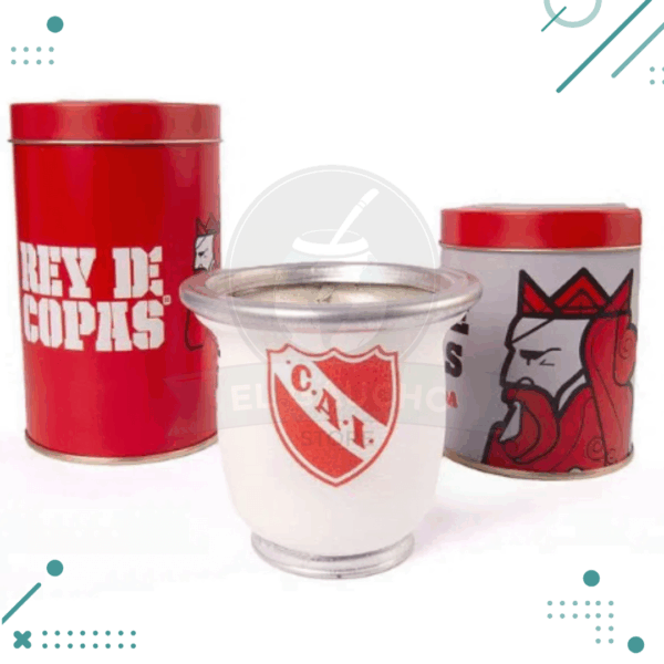 SET DE MATE DELUXE Independiente x 3 piezas (mate + yerbera + azucarera)
