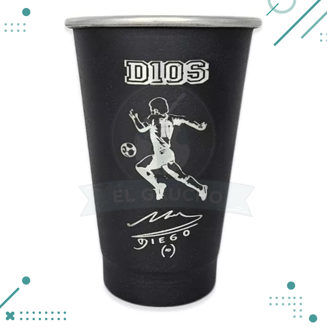 DIOS.png Vaso Fernet Aluminio Grabado 1 L. DIEGO MARADONA - Imagen 1