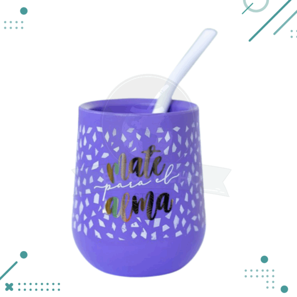 Mate Nordico Para El Alma (VIOLETA) + Bombilla