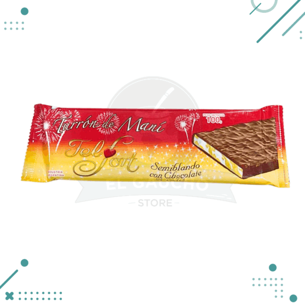 Turron de mani FELFORT semiblando con chocolate 100gr