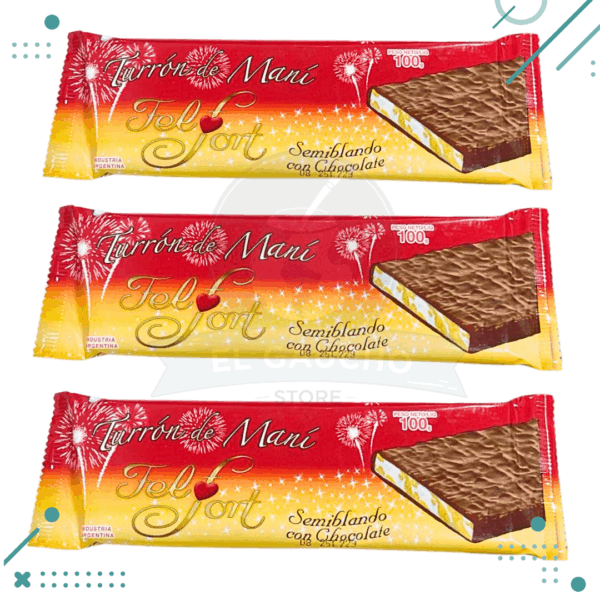 Turron de mani FELFORT semiblando con chocolate 100gr (pack x 3un.) 300gr