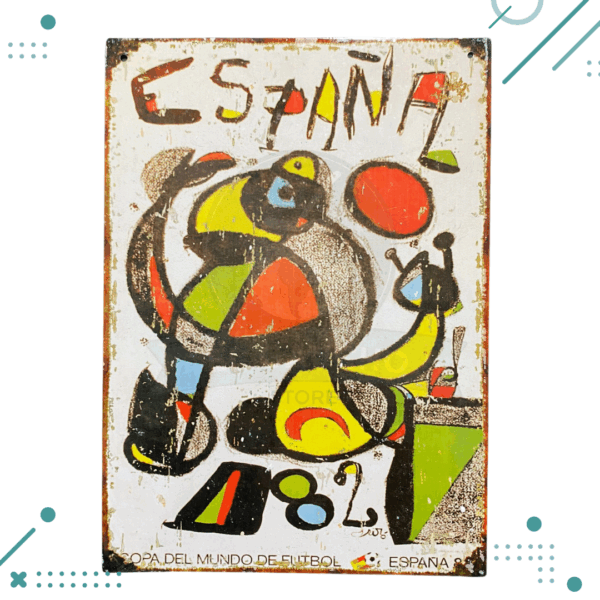 Cartel De Chapa España 1982 20X28CM