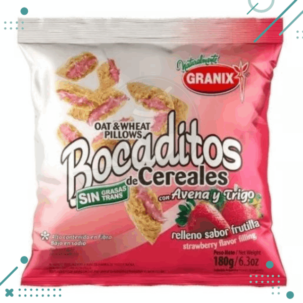 Cereales Rellenos Frutilla Bocadito Granix Bolsa X 180 Gr