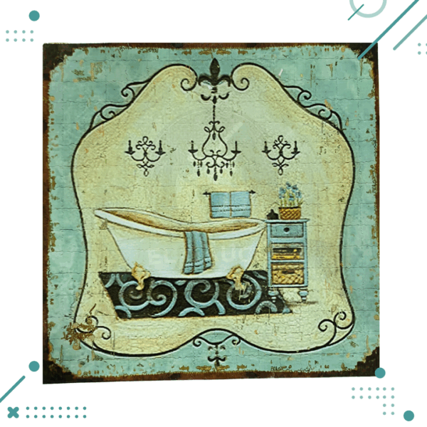 Cartel Chapa BAÑO MOD 2 (15x15)