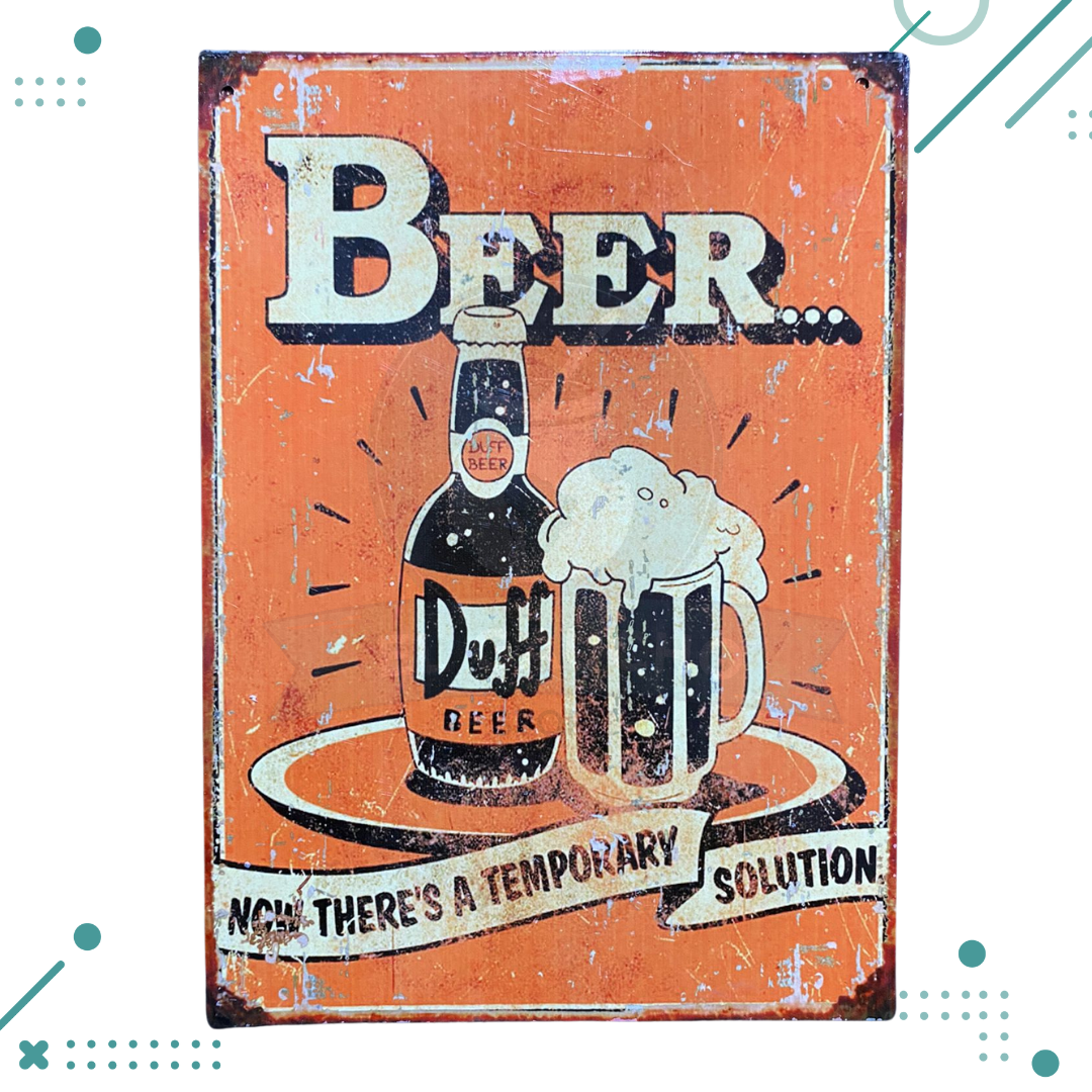 Diseno-sin-titulo-16-3.png Cartel De Chapa Cerveza Beer Duff 20X28CM - Imagen 1