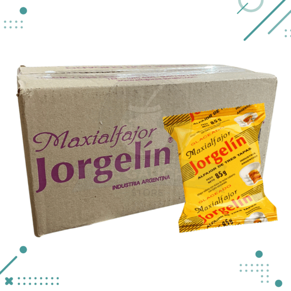 Alfajor Jorgelín Triple GLASEADO, Relleno con Dulce de Leche x 85gr (CAJA x 24un)(2040gr)