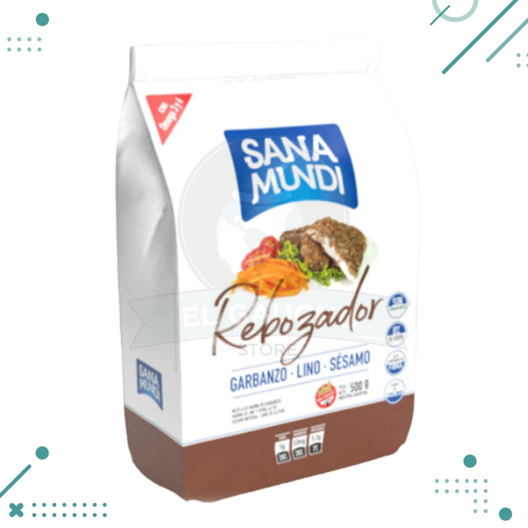 Diseno-sin-titulo-20-1-1.png Rebozador Sana Mundi 500gr. (mezcla de harina de garbanzo,harina de lino y semillas de sesamo) - Imagen 1