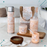 Set Matero NORDICO-BEIGE (termo-mate y bombilla-yerbera-azucarera-bolso matero)