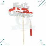 Set Vela+Cartel Feliz Cumple (rojo y blanco)