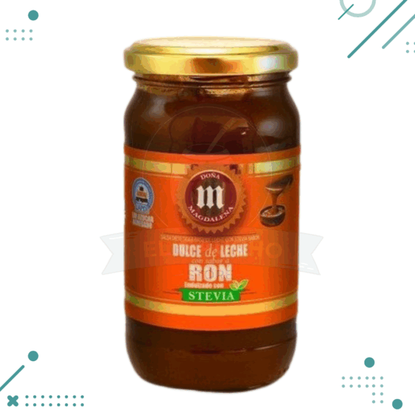 Dulce Leche endulzado, SIN AZUCAR, Doña Magdalena RON (400 Gr) GLUTEN FREE, STEVIA
