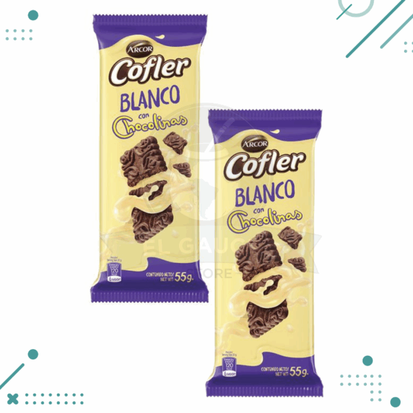 Cofler Chocolate BLANCO CON CHOCOLINAS 55g (2 unid)(110gr)