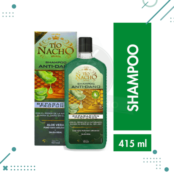 Tio Nacho Shampoo ANTI-DAÑO ALOE VERA 100 % ORGANICO X415ml