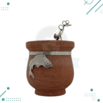 Mate Pescador MADERA 100% Artesanal + Bombilla de Acero Inoxidable - Imagen 2