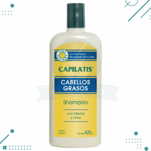 Shampoo Capilatis CABELLO GRASOS Con Menta Y Lima (420gr).