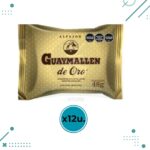 Alfajor Guaymallen De Oro , Relleno con Dulce de Leche, Baño de Cacao 60% (48gr) (Pack de 12u) (576gr)