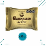 Alfajor Guaymallen De Oro , Relleno con Dulce de Leche, Baño de Cacao 60% (48gr) (Pack de 12u) (576gr)