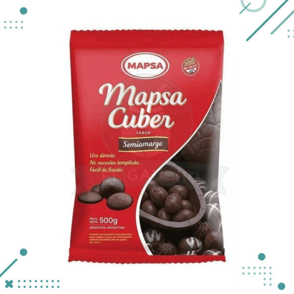 Chocolate Semiamargo Mapsacuber X 500grs. Mapsa Repostería Sin T.a.c.c.